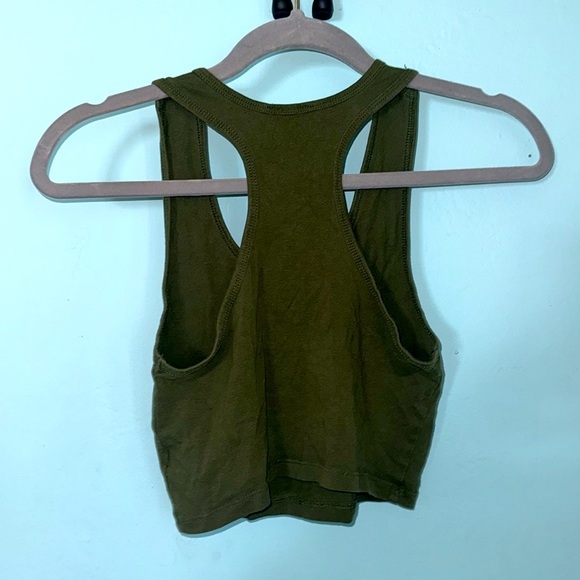 Army Green Crop Top : Size M - Picture 2 of 2